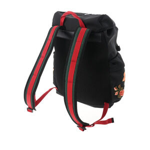 Gucci Line Black Tiger Nylon Embroidery Backpack Sherry Daypack